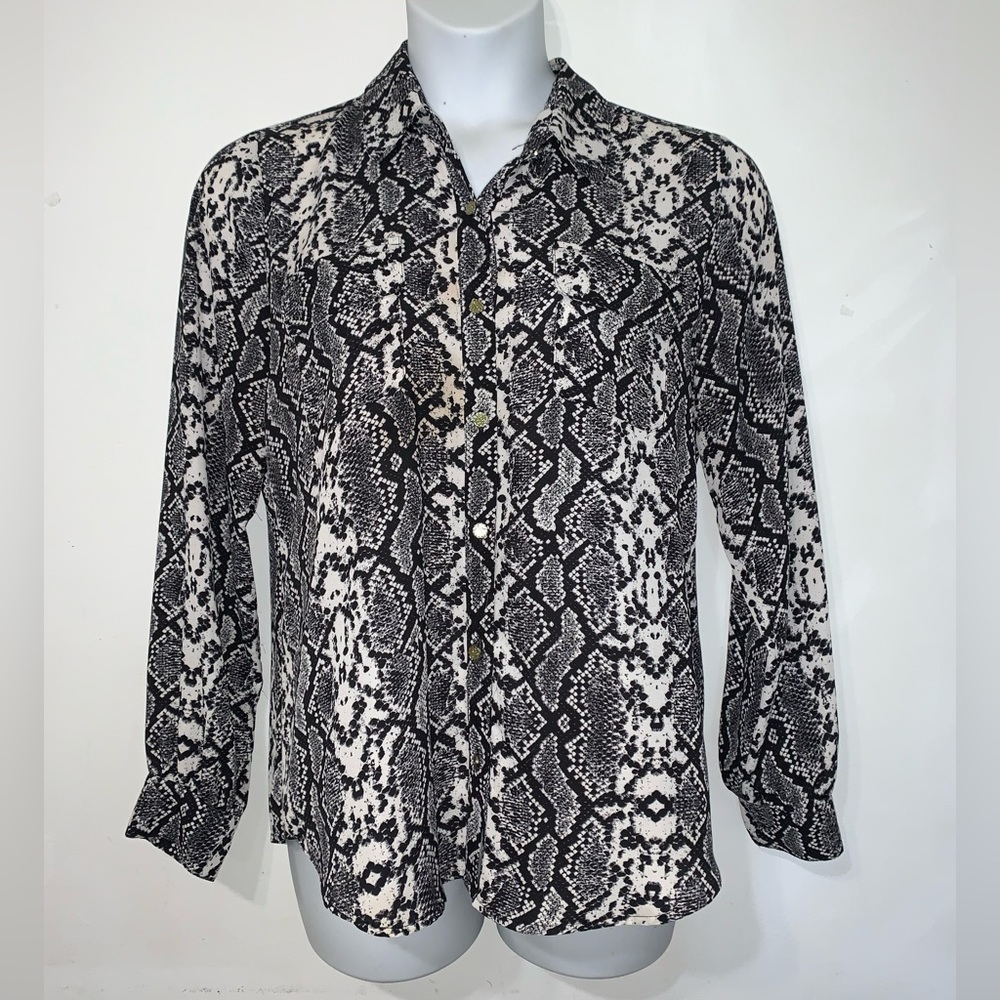 XOXO Snake Skin Print Long Sleeved Blouse Size XL